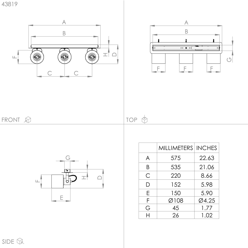 Eglo - Lampada a soffitto con 3 punti luce 3xE27/40W/230V
