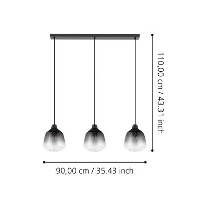 Eglo - Lampadario a sospensione con filo 3xE27/40W/230V