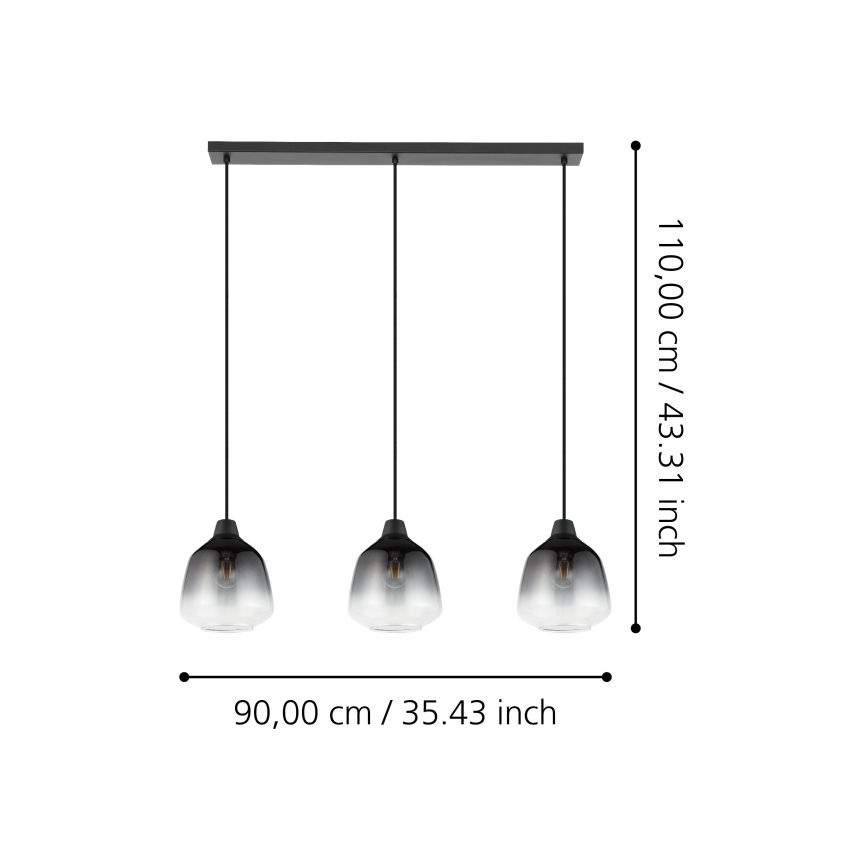 Eglo - Lampadario a sospensione con filo 3xE27/40W/230V