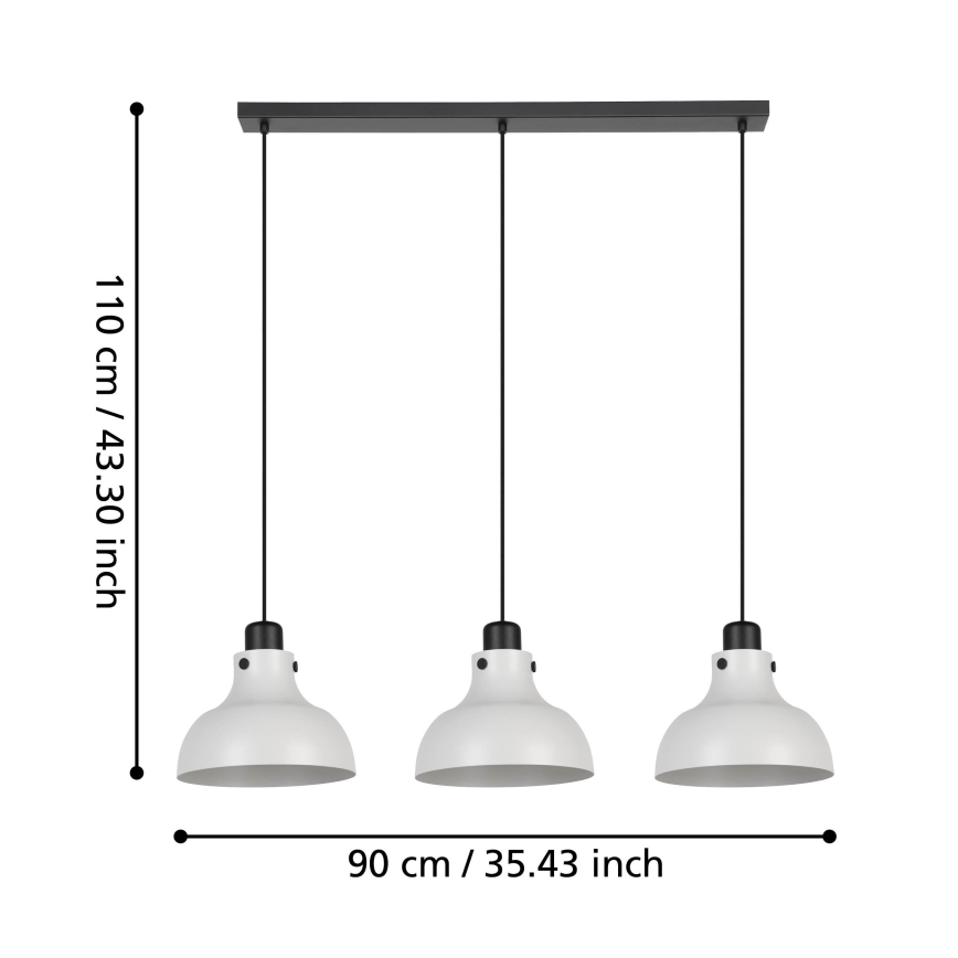 Eglo - Suspension filaire 3xE27/40W/230V
