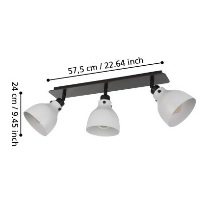 Eglo 43829 - Strahler MATLOCK 3xE27/40W/230V