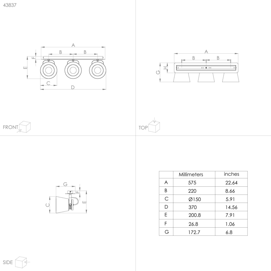 Eglo - Luce Spot 3xE27/40W/230V