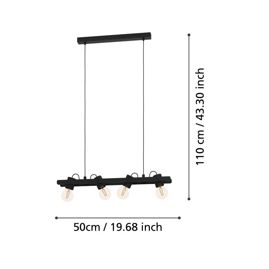 Eglo - Suspension filaire 4xE27/15W/230V