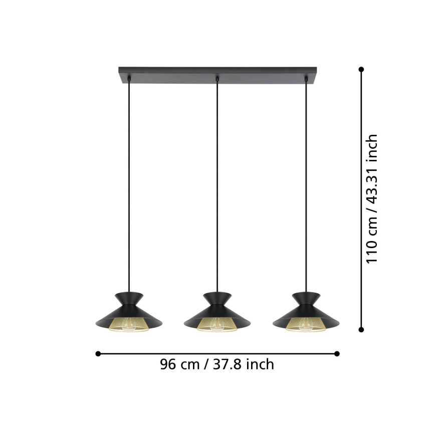 Eglo - Lampadario a sospensione con filo 3xE27/40W/230V
