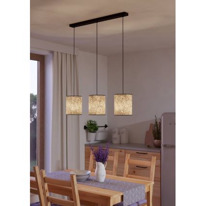 Eglo - Lampadario a sospensione con filo 3xE27/25W/230V