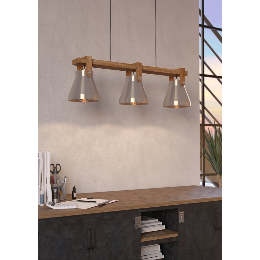 Eglo - Lampadario a sospensione con filo 3xE27/40W/230V