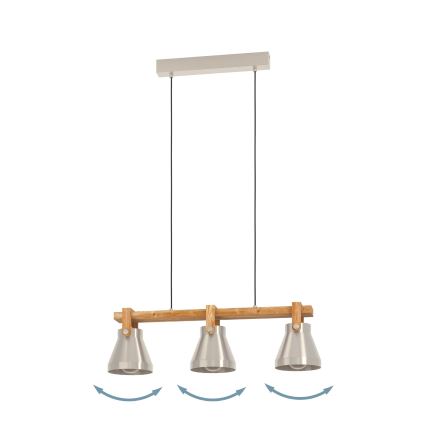 Eglo - Lampadario a sospensione con filo 3xE27/40W/230V