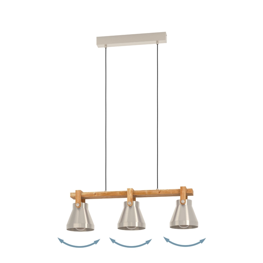 Eglo - Lampadario a sospensione con filo 3xE27/40W/230V