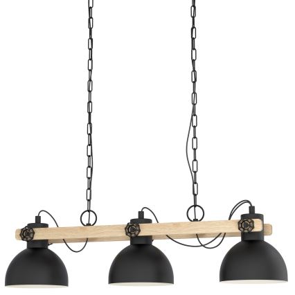 Eglo - Lampadario a catena 3xE27/28W/230V