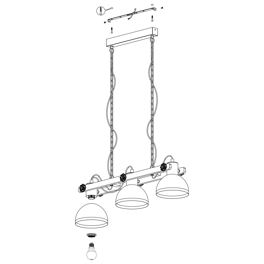 Eglo - Lampadario a catena 3xE27/28W/230V