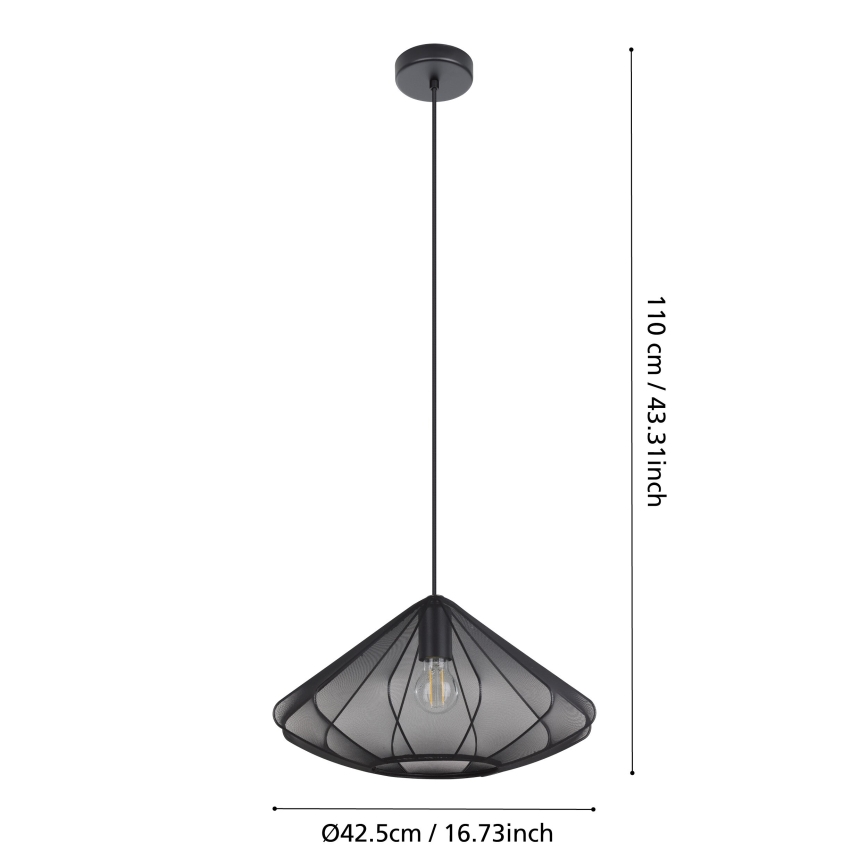 Eglo - Lampadario a sospensione con filo 1xE27/40W/230V diametro 42,5 cm nero