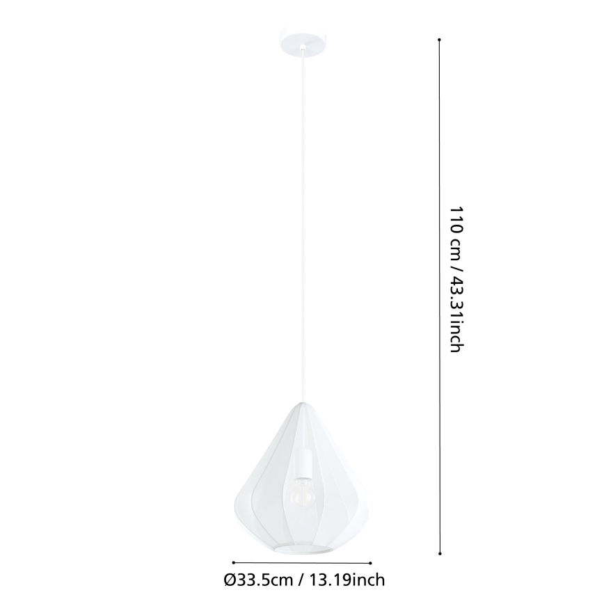 Eglo - Suspension filaire 1xE27/40W/230V d. 33,5 cm blanc