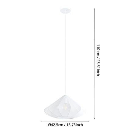 Eglo - Suspension filaire 1xE27/40W/230V d. 42,5 cm blanc