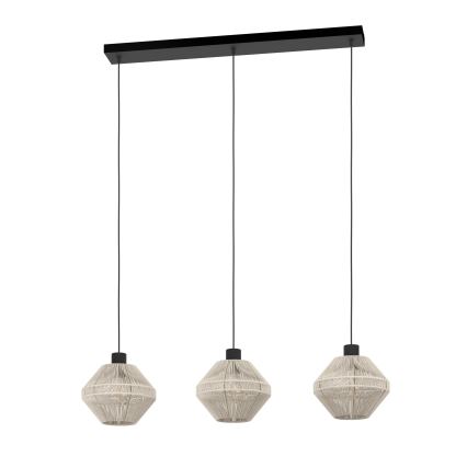 Eglo - Lampadario a sospensione con cavo 3xE27/40W/230V crema