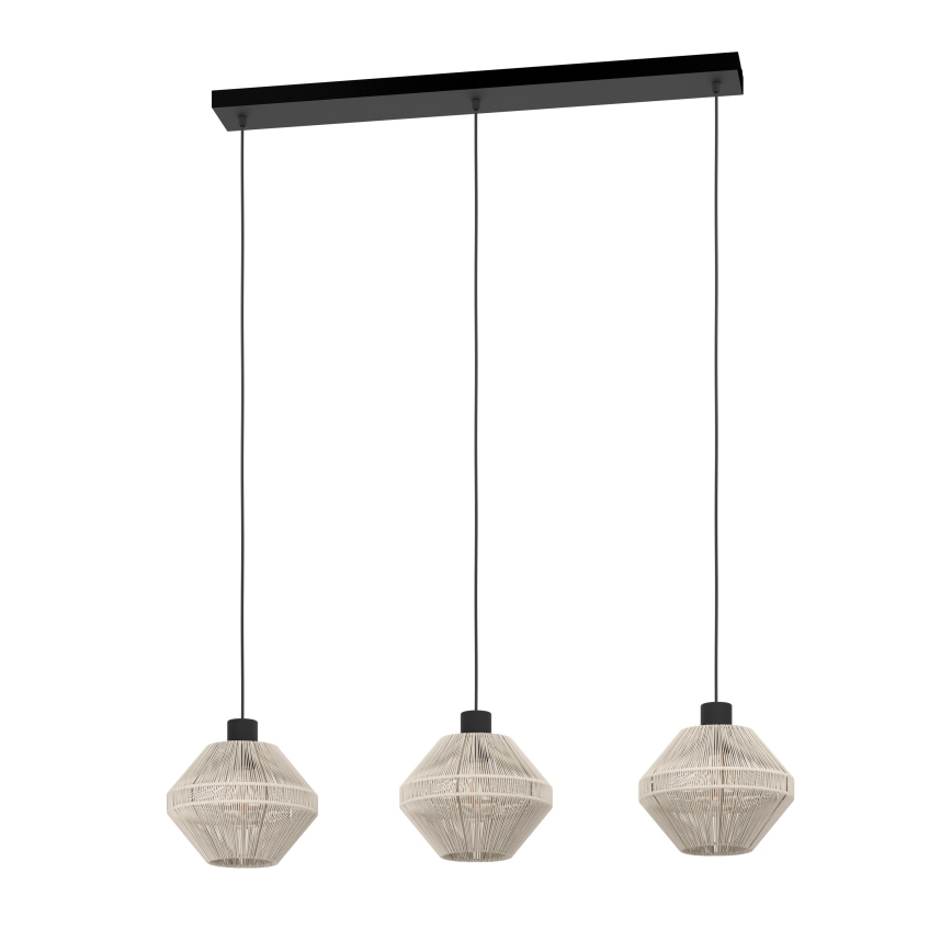 Eglo - Hängeleuchte mit Kabel 3xE27/40W/230V cremefarben