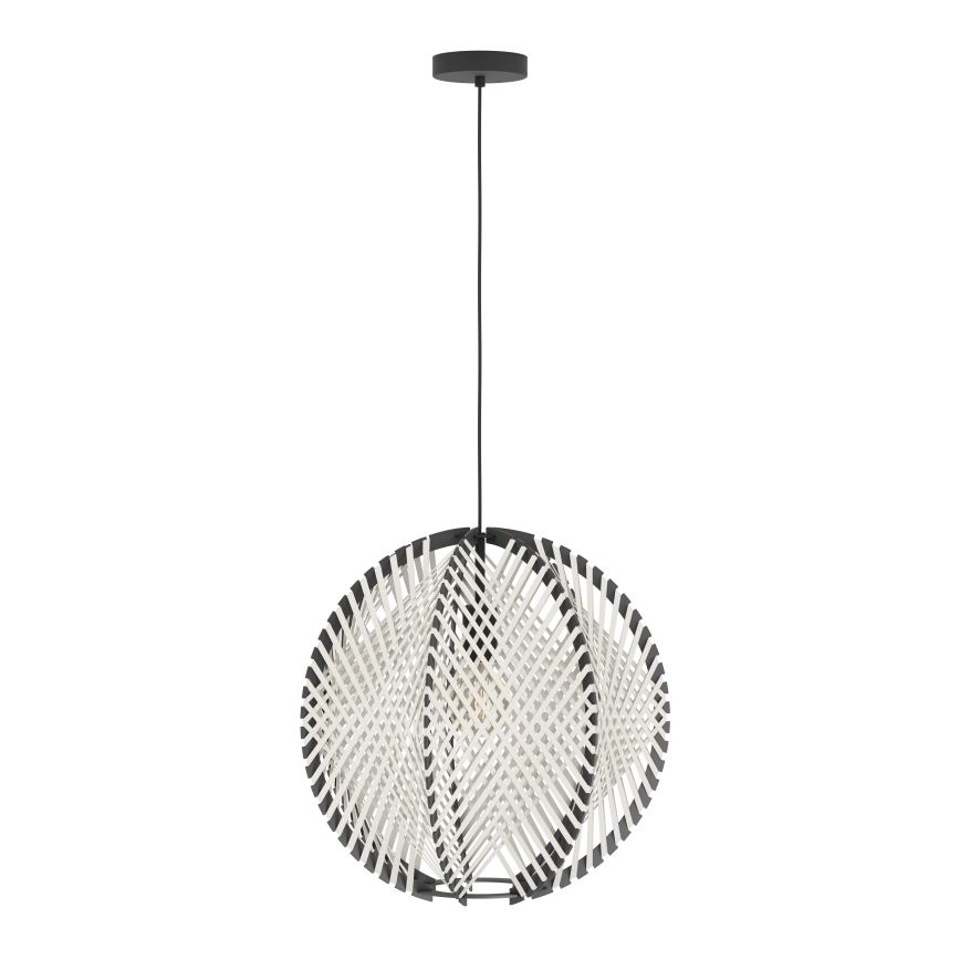 Eglo - Lampadario a sospensione con filo 1xE27/40W/230V diametro 48 cm bianco/nero