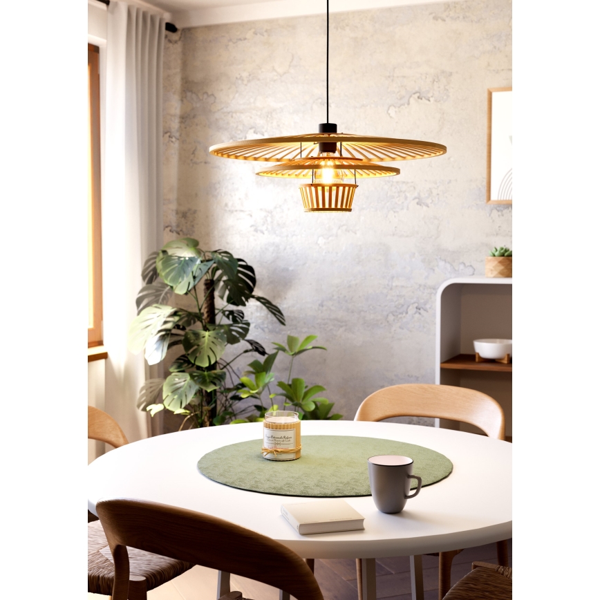 Eglo - Lampadario a sospensione su cavo 1xE27/40W/230V bambù