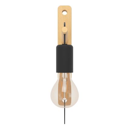 Eglo - Applique 1xE27/10W/230V gomma fig marrone/nero