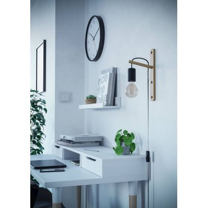 Eglo - Applique 1xE27/10W/230V gomma fig marrone/nero