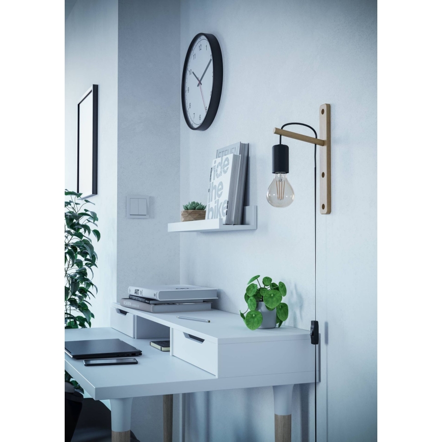 Eglo - Applique 1xE27/10W/230V gomma fig marrone/nero
