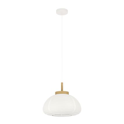 Eglo - Lampadario a sospensione con cavo 1xE27/40W/230V Ø 40 cm bianco/beige