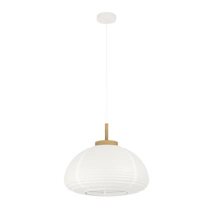 Eglo - Pendelleuchte an Kabel 1xE27/40W/230V Ø 55 cm weiß/beige