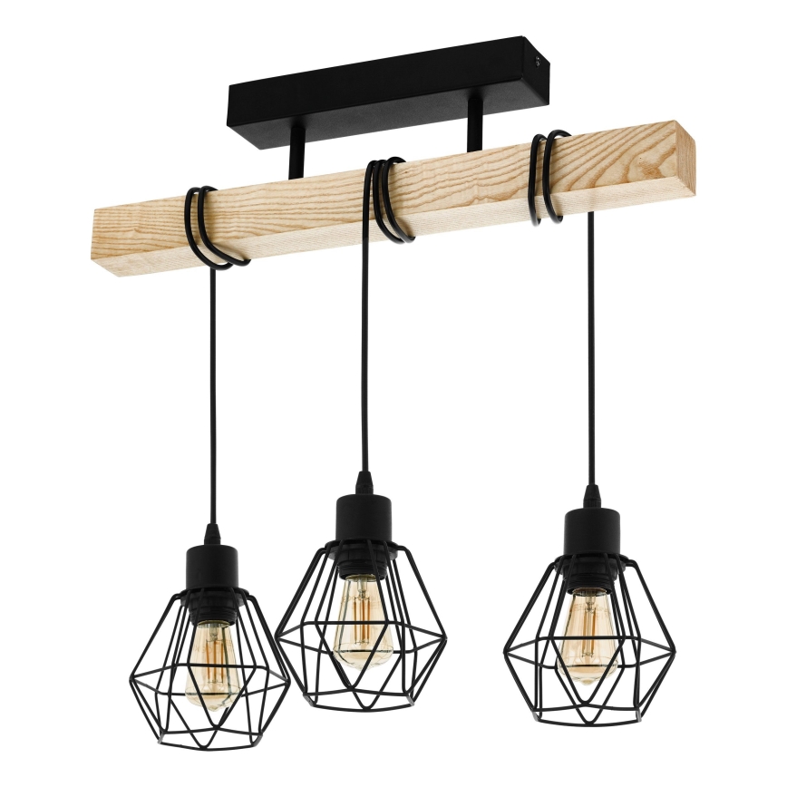 Eglo - Lampadario a plafone TOWNSHEND 3xE27/60W/230V - FSC certificato