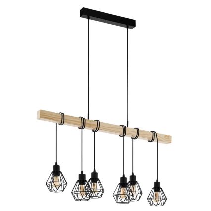 Eglo - Hängeleuchte TOWNSHEND mit Kabel 6xE27/60W/230V