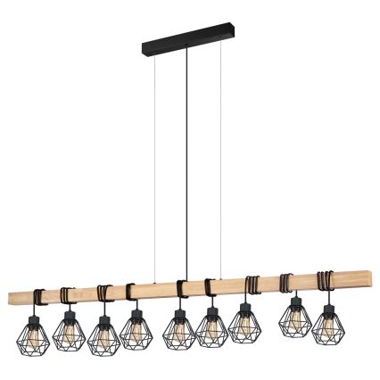 Eglo - Suspension sur câble TOWNSHEND 9xE27/60W/230V