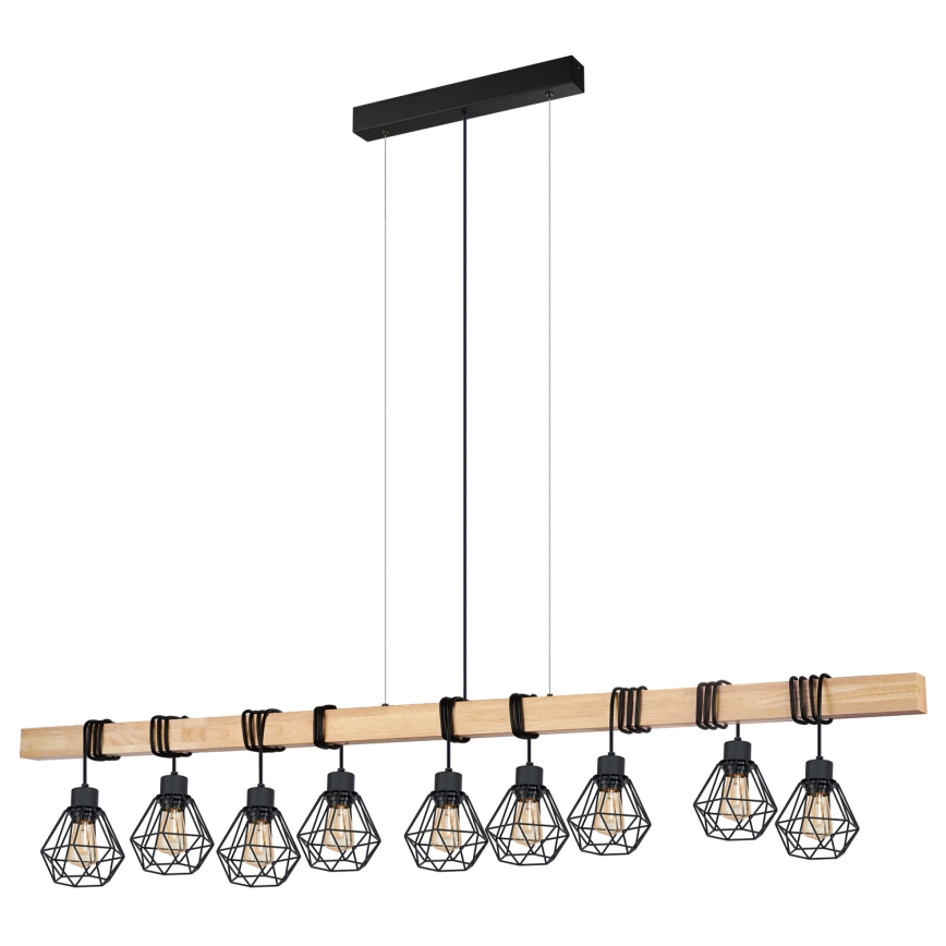 Eglo - Suspension sur câble TOWNSHEND 9xE27/60W/230V