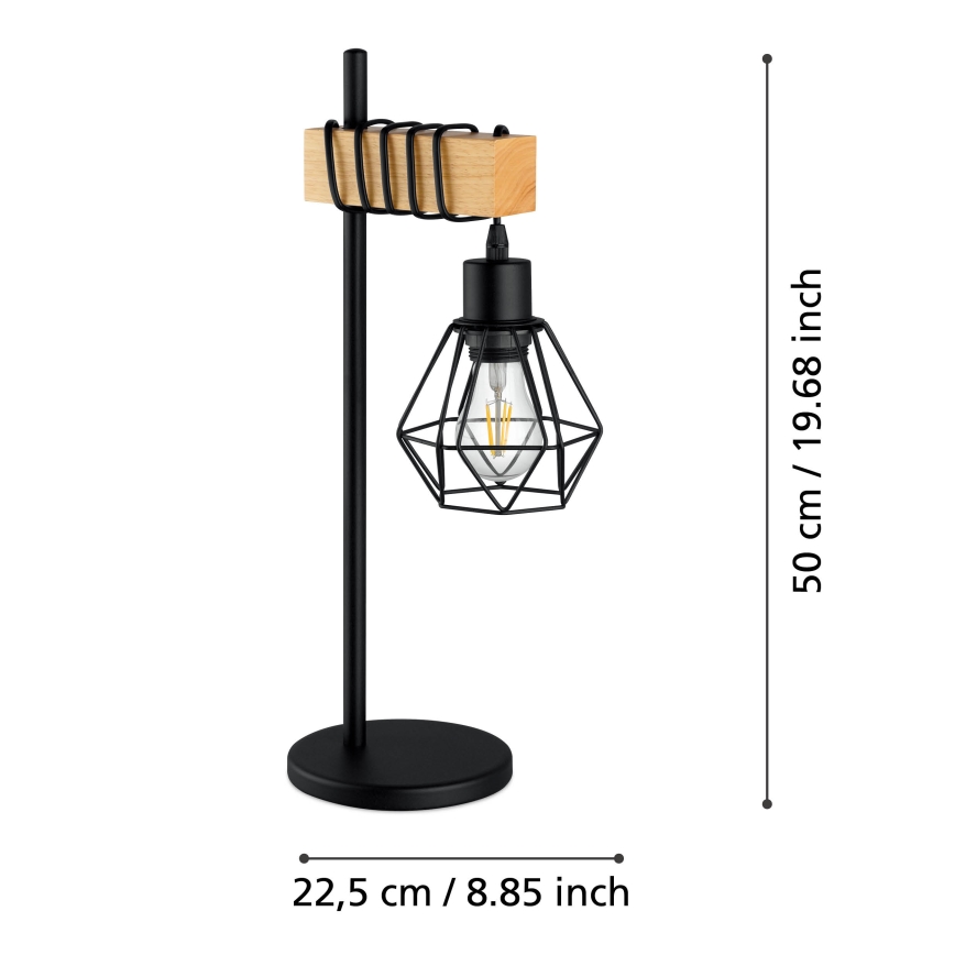 Eglo - Lampada da tavolo TOWNSHEND 1xE27/60W/230V