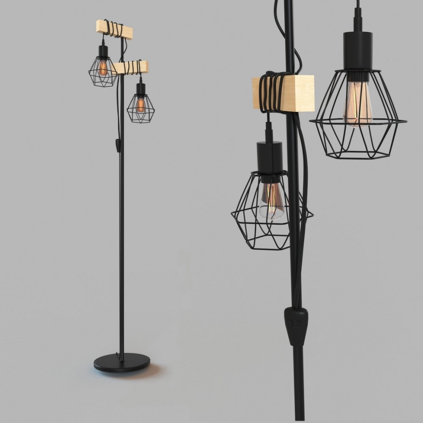 Eglo - Lampadaire TOWNSHEND 2xE27/60W/230V - FSC certifié