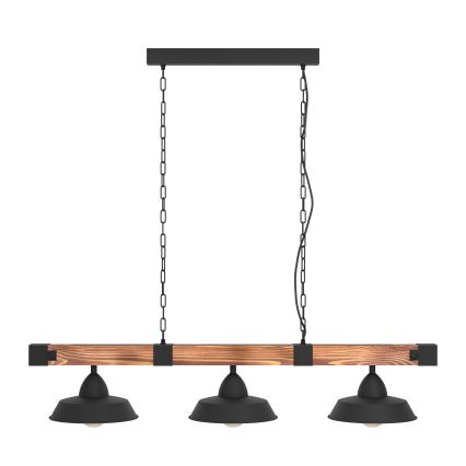 Eglo - Lampadario a sospensione con catena 3xE27/60W/230V - FSC certificato