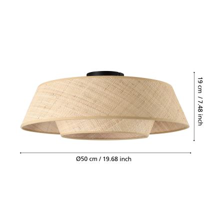 Eglo - Plafoniera 1xE27/60W/230V Ø 50 cm in rafia