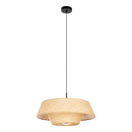 Eglo - Pendelleuchte mit Kabel, 1x E27/60W/230V, Lampenschirm aus Bast