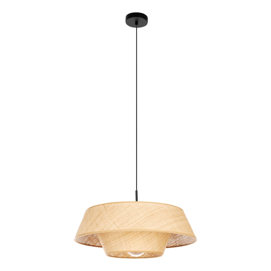Eglo - Pendelleuchte mit Kabel, 1x E27/60W/230V, Lampenschirm aus Bast