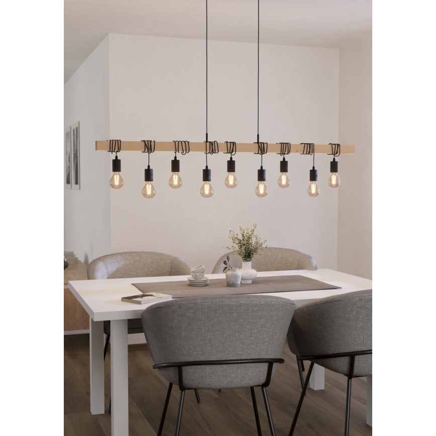 Eglo - Lampadario a sospensione con filo TOWNSHEND 9xE27/60W/230V - FSC certificato