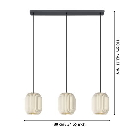 Eglo - Hängeleuchte 3xE27/40W/230V