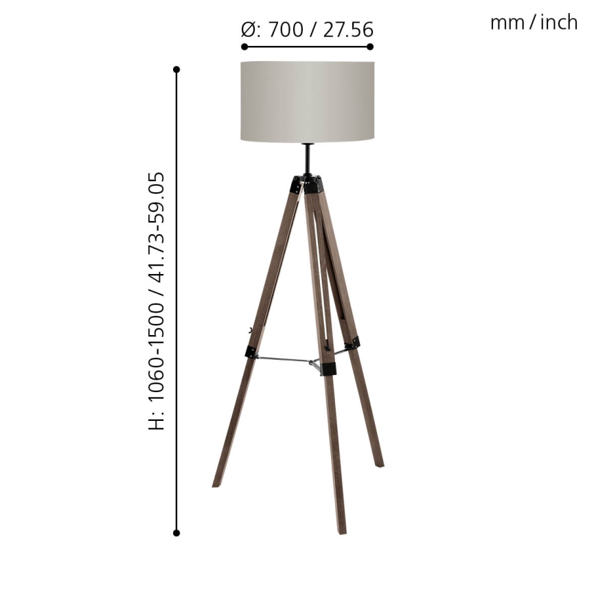 Eglo - Lampada da terra 1xE27/60W/230V