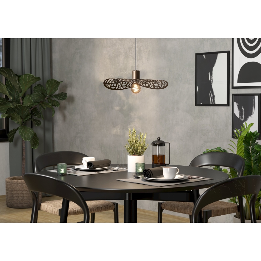 Eglo - Pendelleuchte mit Kabelaufhängung 1xE27/60W/230V Ø 40 cm, bronzefarben