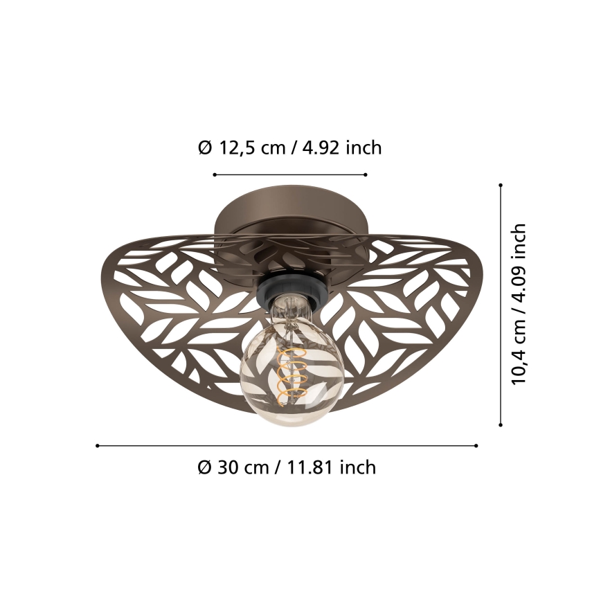 Eglo - Applique murale 1xE27/60W/230V, finition bronze