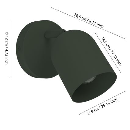 Eglo - Wandspot 1xE14/40W/230V grün