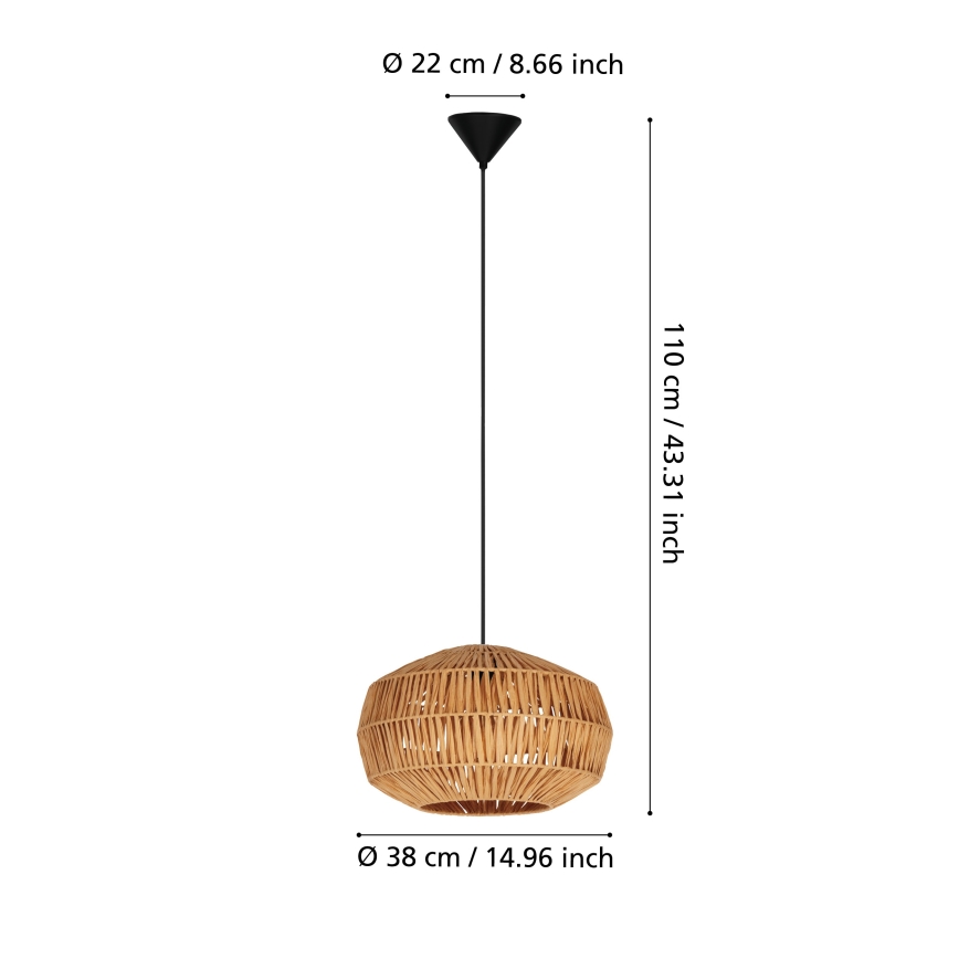 Eglo - Suspension sur câble 1xE27/40W/230V marron