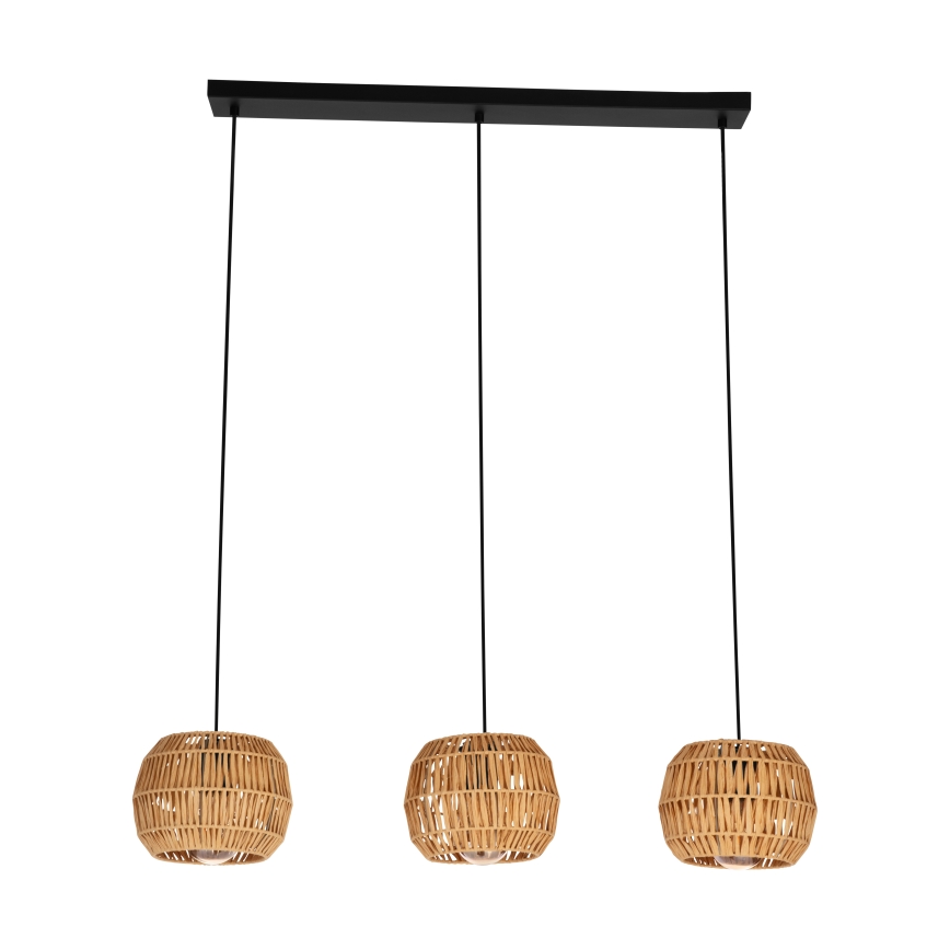 Eglo - Lampadario a sospensione su cavo 3xE27/40W/230V marrone