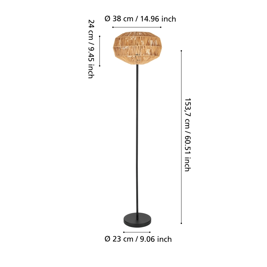 Eglo - Stehlampe 1xE27/40W/230V braun