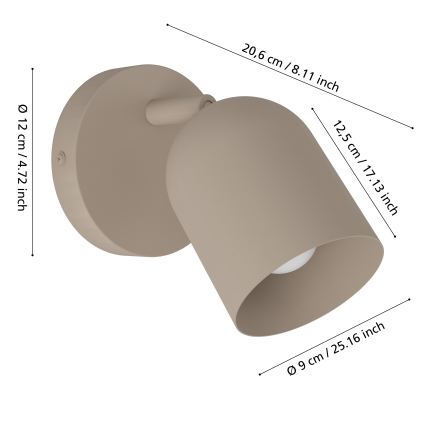 Eglo - Applique murale spot 1xE14/40W/230V beige