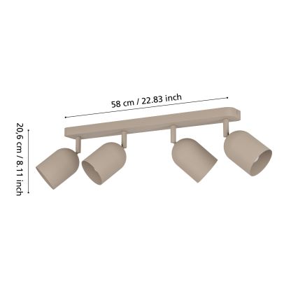 Eglo - Faretto a 4 luci 4xE14/40W/230V beige