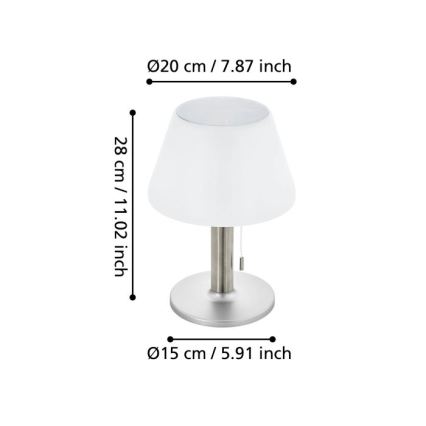 Eglo 48749 - Dimmbare LED-Solarlampe LED/2W/3,7V 2000 mAh IP44