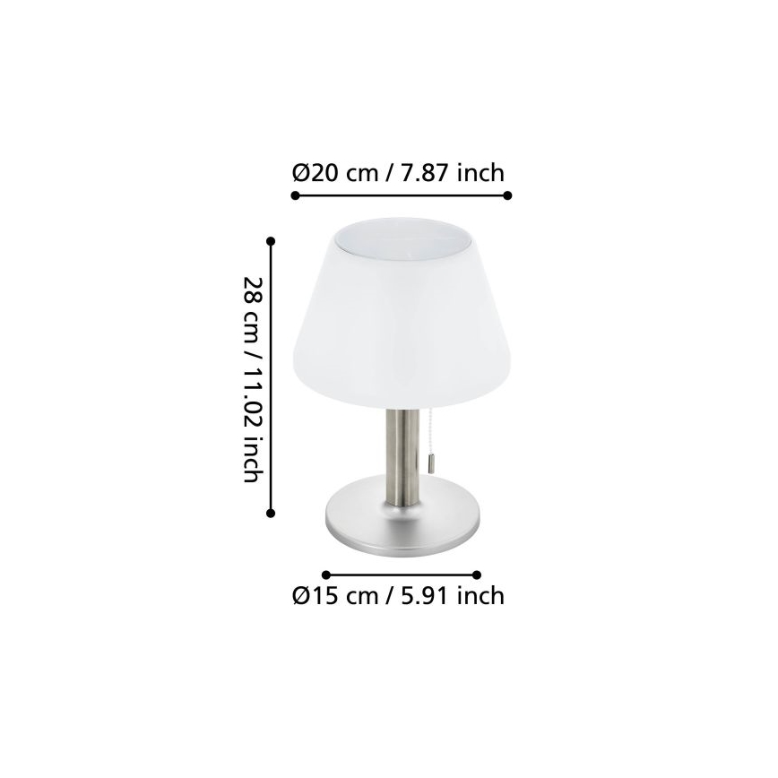 Eglo 48749 - Dimmbare LED-Solarlampe LED/2W/3,7V 2000 mAh IP44