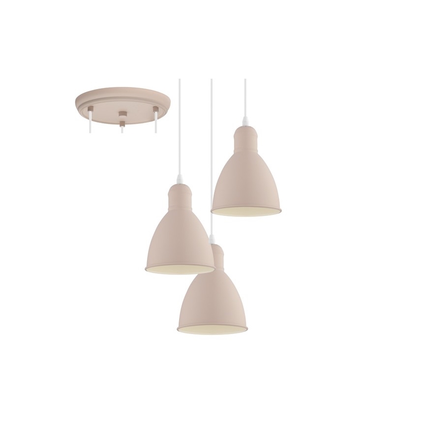 EGLO 49084 - Lampadario a sospensione con filo PRIDDY-P 3xE27/60W/230V